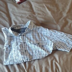 Croft & Barrow Blue and White Plaid Men's Shirt